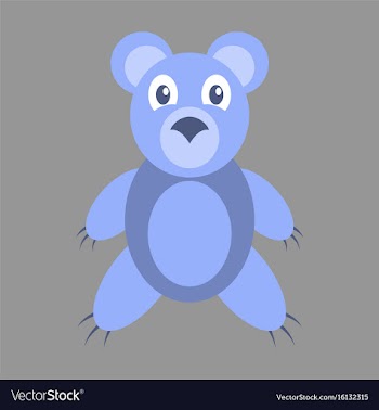 Icon in flat design toy bear vector image