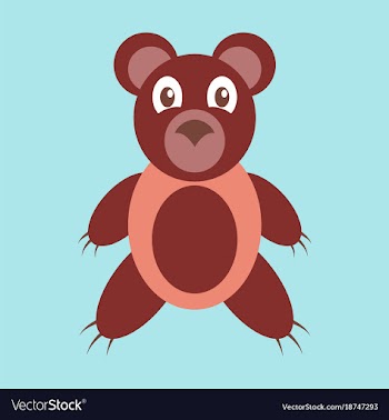 Icon in flat design toy bear vector image