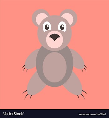 Icon in flat design toy bear vector image