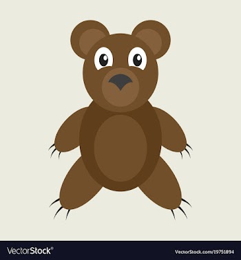 Icon in flat design toy bear vector image