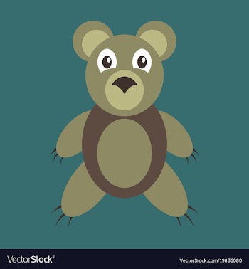 Icon in flat design toy bear vector image