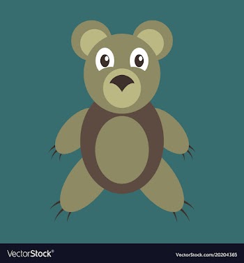 Icon in flat design toy bear vector image