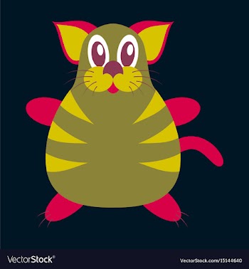 Icon in flat design toy cat vector image