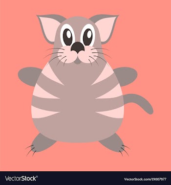 Icon in flat design toy cat vector image