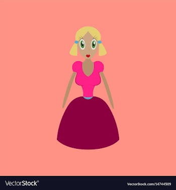 Icon in flat design toy doll vector image