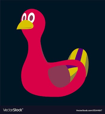 Icon in flat design toy duck vector image