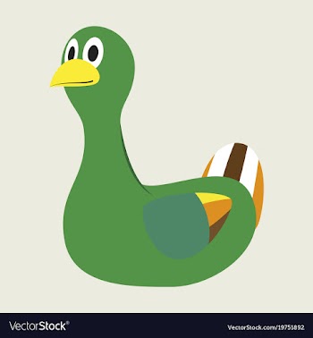Icon in flat design toy duck vector image