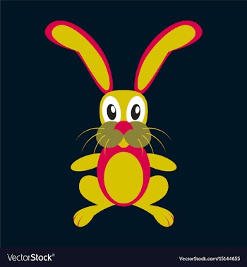 Icon in flat design toy hare vector image