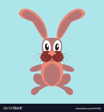Icon in flat design toy hare vector image