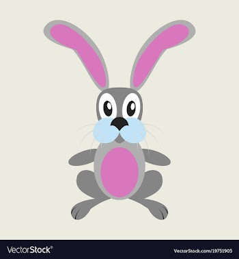 Icon in flat design toy hare vector image