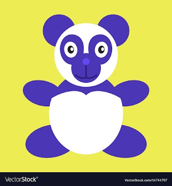 Icon in flat design toy panda vector image