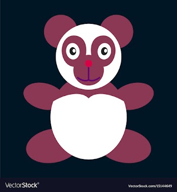 Icon in flat design toy panda vector image