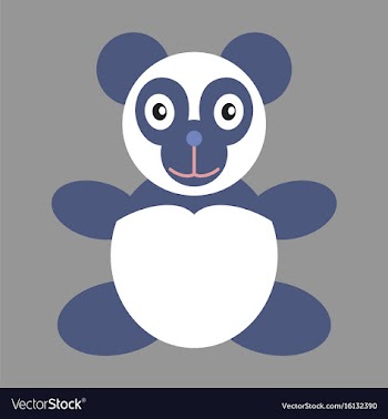 Icon in flat design toy panda vector image