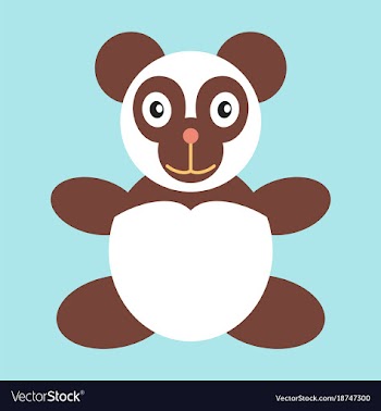 Icon in flat design toy panda vector image