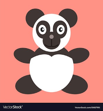 Icon in flat design toy panda vector image