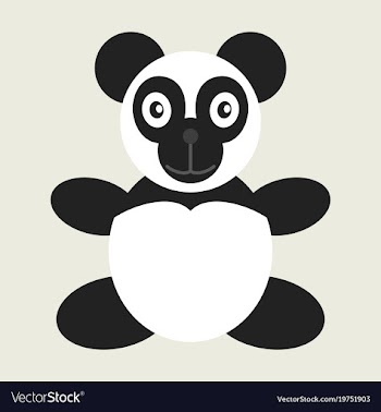 Icon in flat design toy panda vector image
