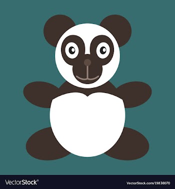 Icon in flat design toy panda vector image