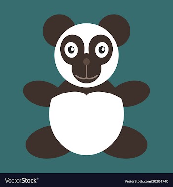 Icon in flat design toy panda vector image