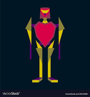 Icon in flat design toy robot vector image