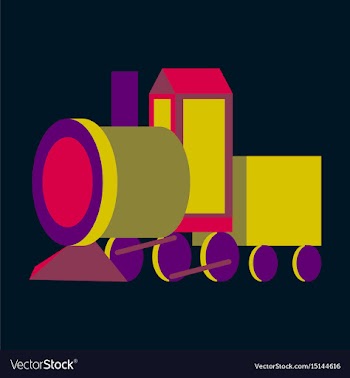 Icon in flat design toy train vector image