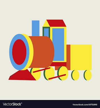 Icon in flat design toy train vector image