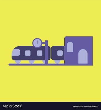 Icon in flat design train station vector image