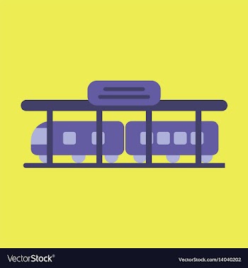 Icon in flat design train station vector image