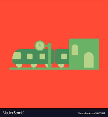 Icon in flat design train station vector image
