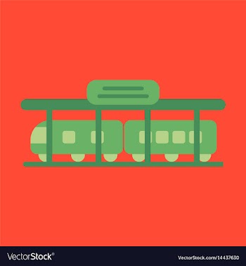 Icon in flat design train station vector image