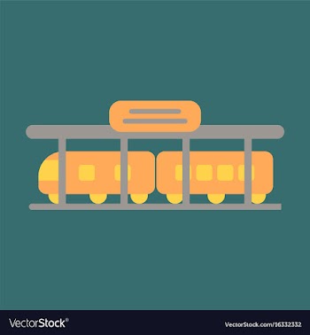 Icon in flat design train station vector image