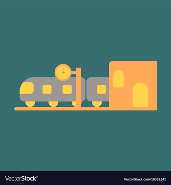 Icon in flat design train station vector image