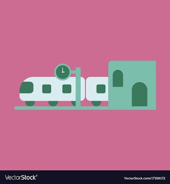 Icon in flat design train station vector image