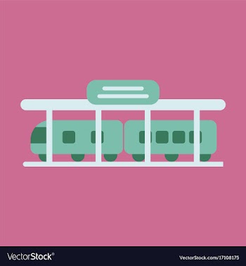 Icon in flat design train station vector image