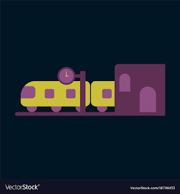 Icon in flat design train station vector image
