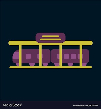 Icon in flat design train station vector image