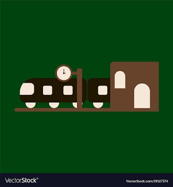 Icon in flat design train station vector image
