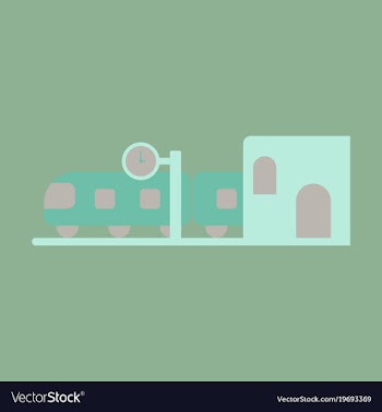 Icon in flat design train station vector image
