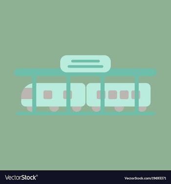 Icon in flat design train station vector image