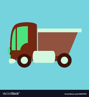 Icon in flat design truck toy vector image