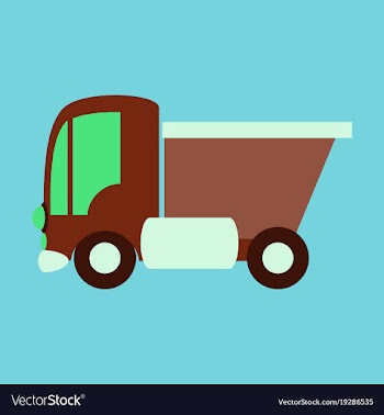 Icon in flat design truck toy vector image