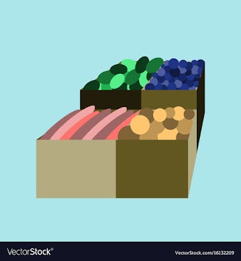 Icon in flat design vegetables and fruits vector image