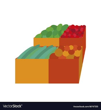 Icon in flat design vegetables and fruits vector image