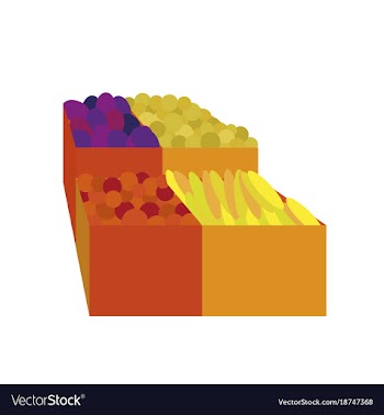 Icon in flat design vegetables and fruits vector image