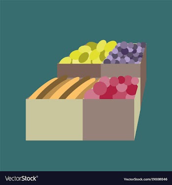 Icon in flat design vegetables and fruits vector image
