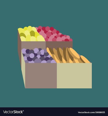 Icon in flat design vegetables and fruits vector image