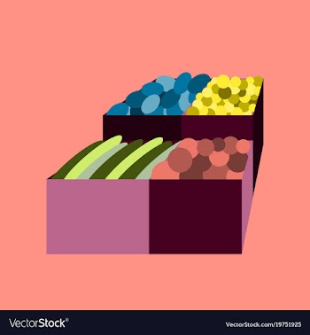 Icon in flat design vegetables and fruits vector image