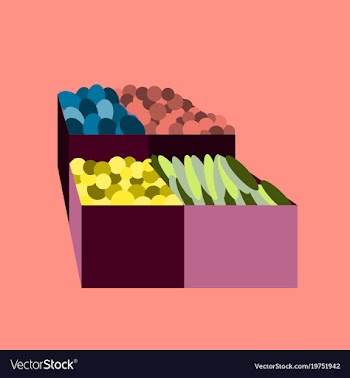 Icon in flat design vegetables and fruits vector image