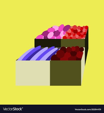 Icon in flat design vegetables and fruits vector image