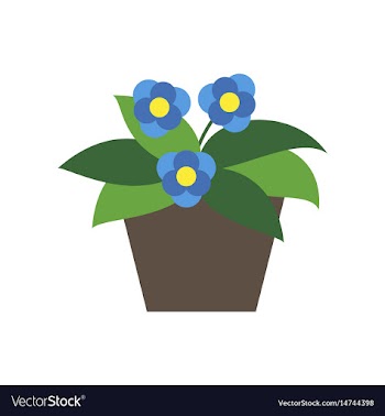 Icon in flat design violet in the pot vector image