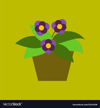 Icon in flat design violet in the pot vector image